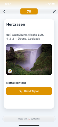 MindstAid Notfallkontakt-Detail